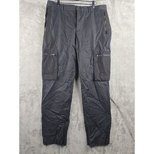 Saif Ud Deen Paneled Cargo Pants Mens Size Large Black Streetwear Zipper Ankle